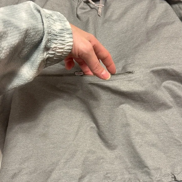 REI Light Gray Windbreaker Pullover Hoodie - Picture 4 of 8
